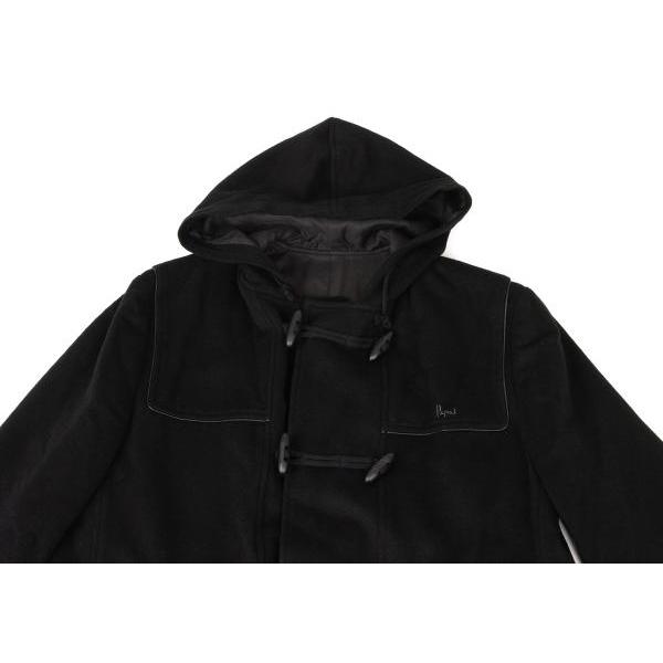 PAPAS（パパス） カシミヤ混バックロゴウールダッフルコート 黒M
