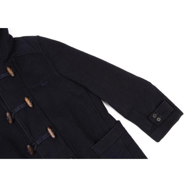 PAPAS（パパス） ウール混ワンポイントロゴ刺繍ショートダッフルコート