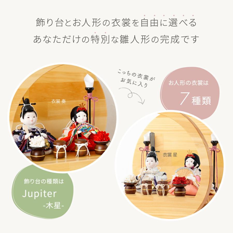 ぷりふあ 雛人形 コンパクト おしゃれ かわいい 丸型 ひな人形 衣