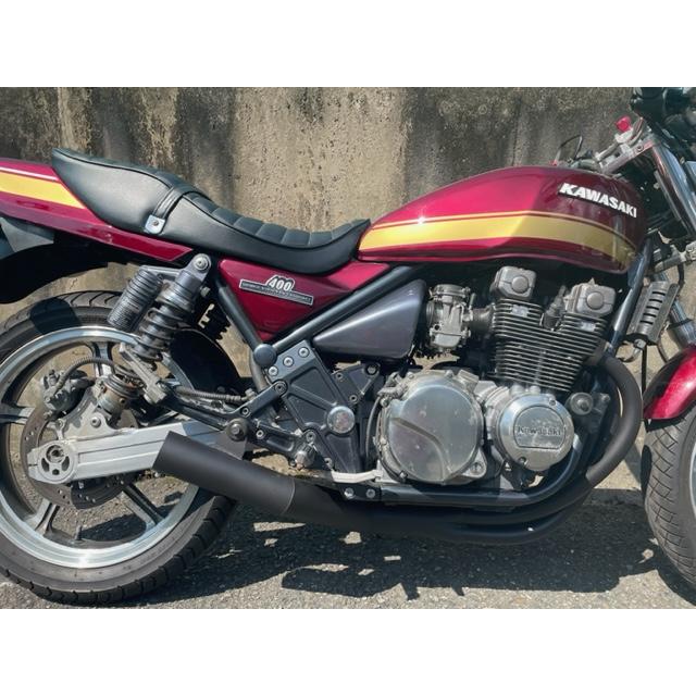 プリティー KAWASAKI SPIDER ゼファー400 手曲げショート管 黒