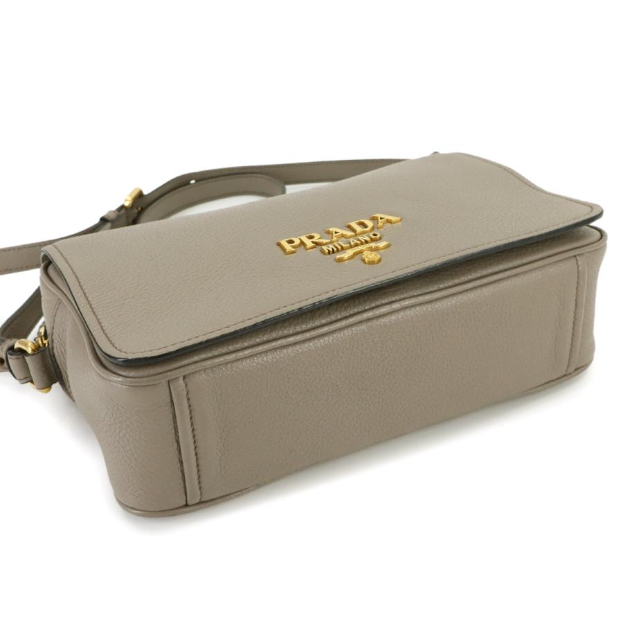 PRADA（プラダ） 新品同様 ショルダー バッグ レザー グレー 1BD163