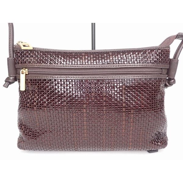 Arukan（アルカン） レザーショルダーバッグ☆アルカン/編み込み/22*5