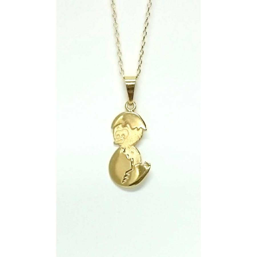 ペンダントトップ 18金 ひよこ K18 YG カリメロタイプ たまご 揺れる