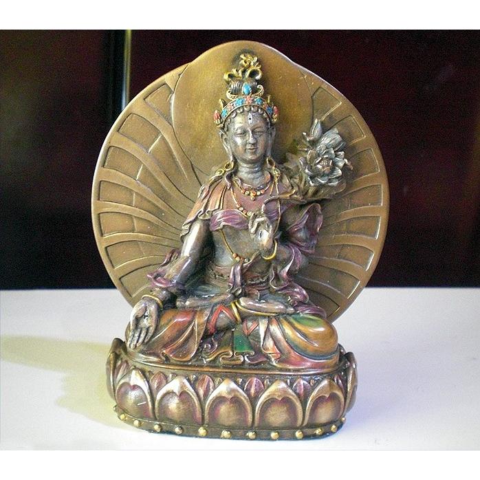 仏像 白多羅菩薩（白ターラー菩薩）高さ 約15cm 彫刻 彫像/ 密教五仏