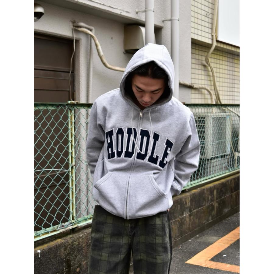 HODDLE Arch Logo Zip Up Hoodie Grey グレー フルジップ フーディー