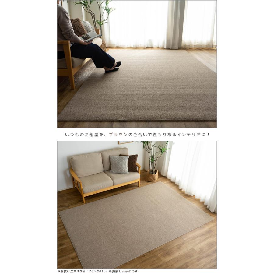 サヤンサヤン カーペット 4.5畳 江戸間 天然色 ウール 100％ ラグ 国産