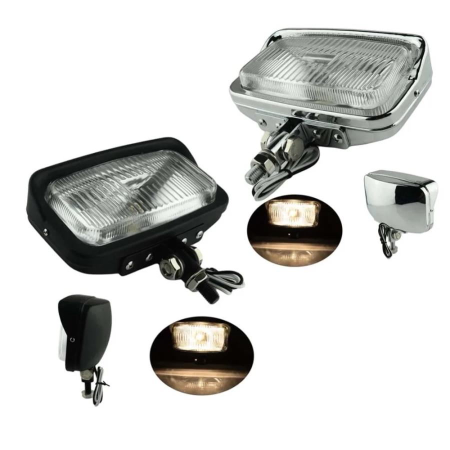 バイク ヘッドライト ASSY レトロ スクエア 汎用 ハーレー チョッパー