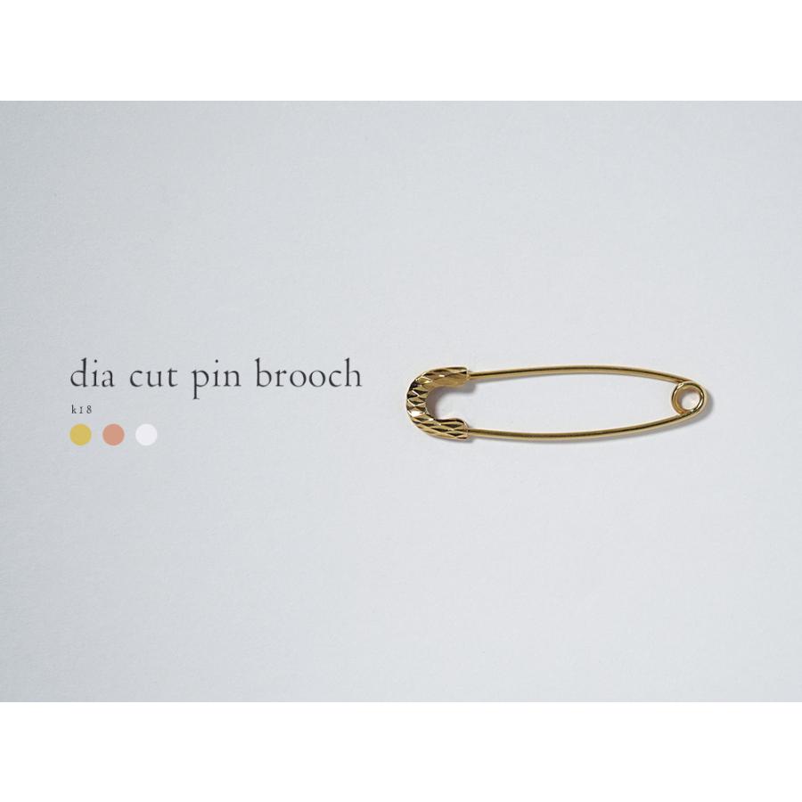K18 ダイヤカット ピンブローチ レディース メンズ ユニセックス 18K