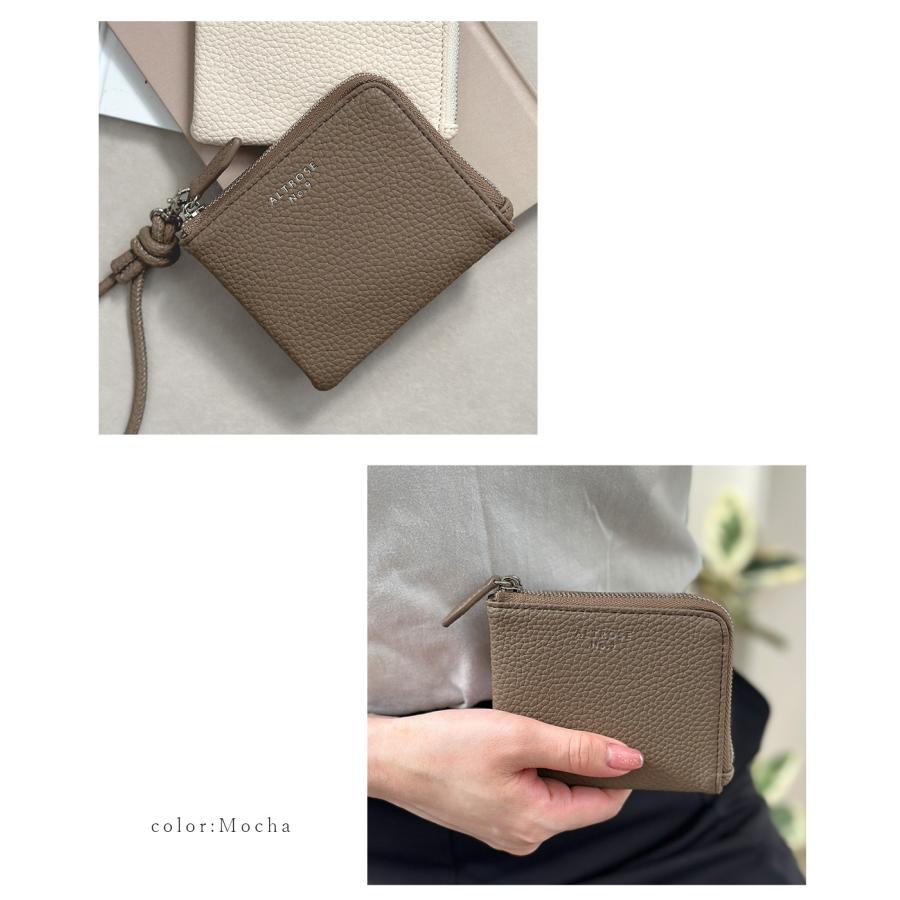 GISELLE ミニ財布 レディース L字ファスナー 小さめ ストラップ付 軽い