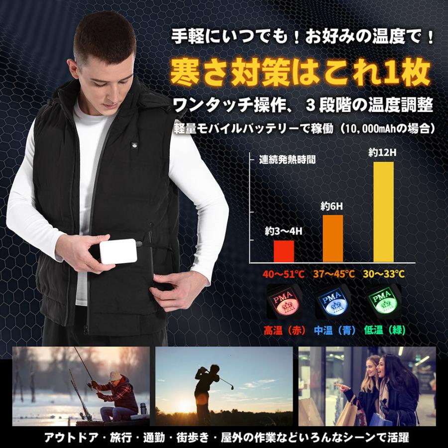 ヒーターベスト 最新素材グラフェン加熱式ヒートベスト モバイル