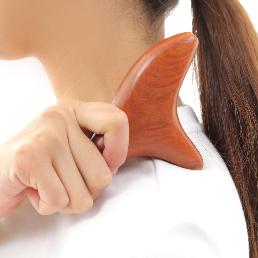 マッサージ棒 ツボ押し天然木 オカリナ型 グリップ型 握りやすい