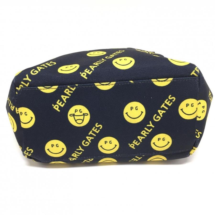 パーリーゲイツ カートバッグ ネイビー×イエロー ニコちゃん総柄