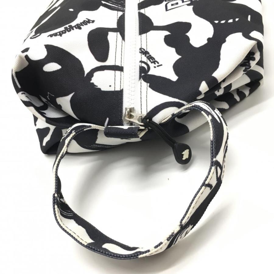 パーリーゲイツ×PEANUTS シューズケース 白×黒 スヌーピー総柄ゴルフ