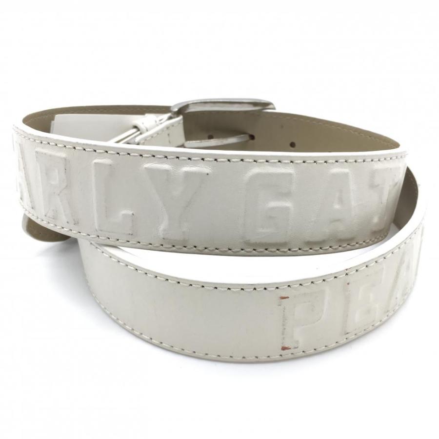 PEARLY GATES（パーリーゲイツ） ベルト 白 ロゴエンボス加工 メンズ