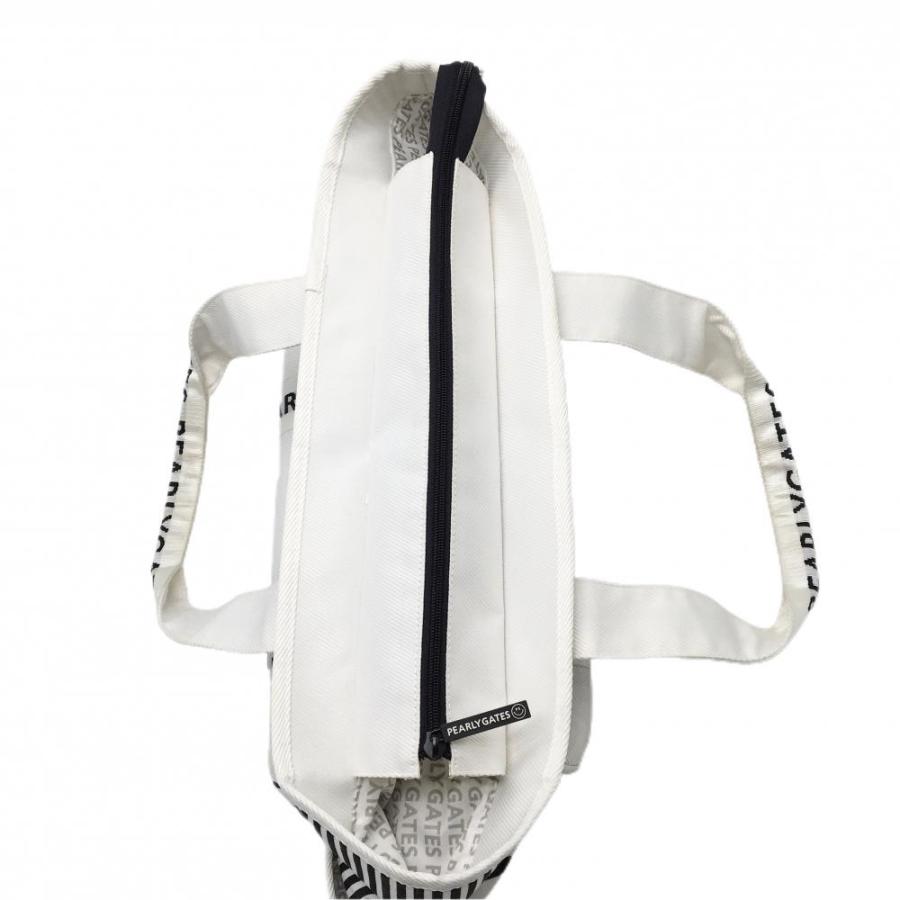 PEARLY GATES（パーリーゲイツ） ロッカーバッグ 白×黒 ストライプ