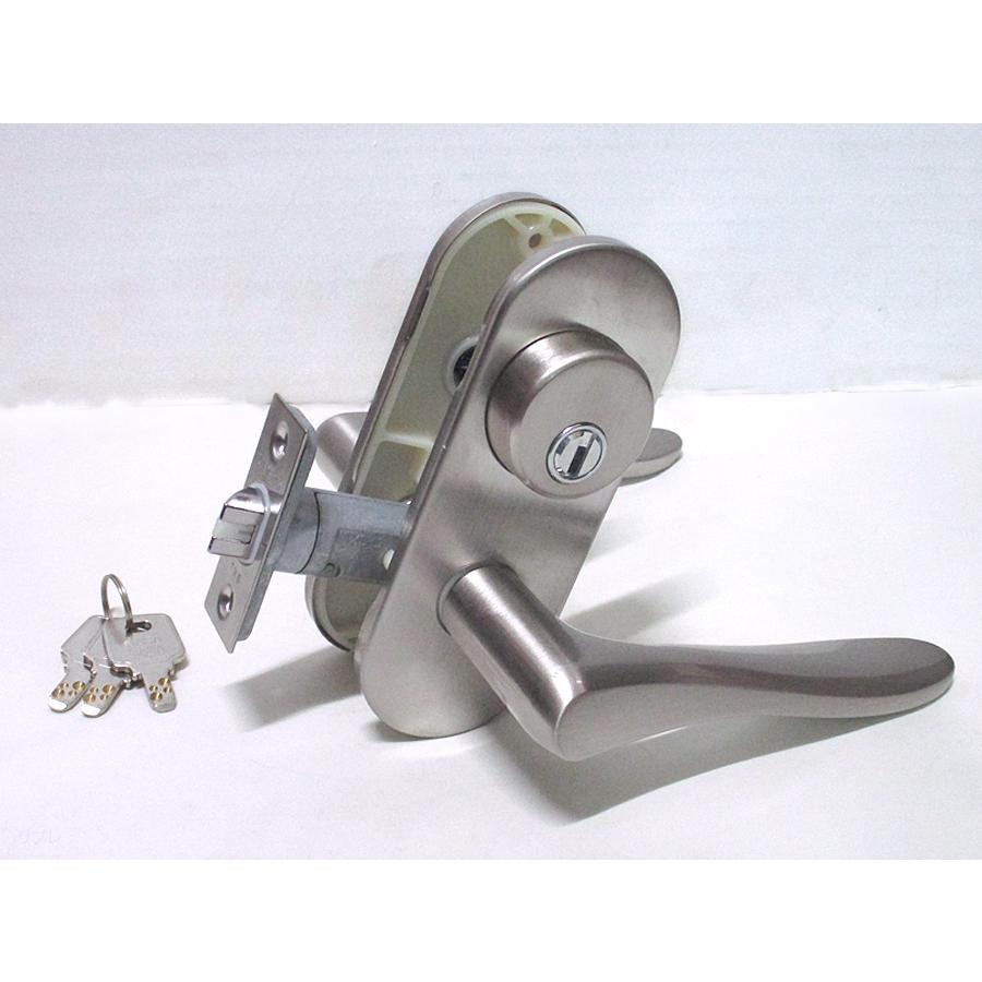 長沢製作所 室内用レバーハンドルチューブラ錠 小判座 シリンダー付