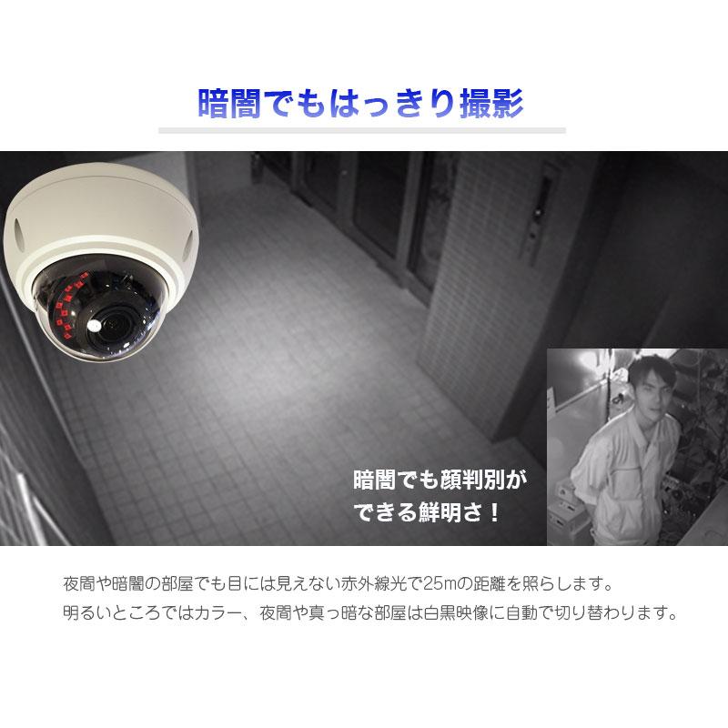 防犯カメラ 屋内用 屋外用 ドームカメラ 監視カメラ 高画質200万画素