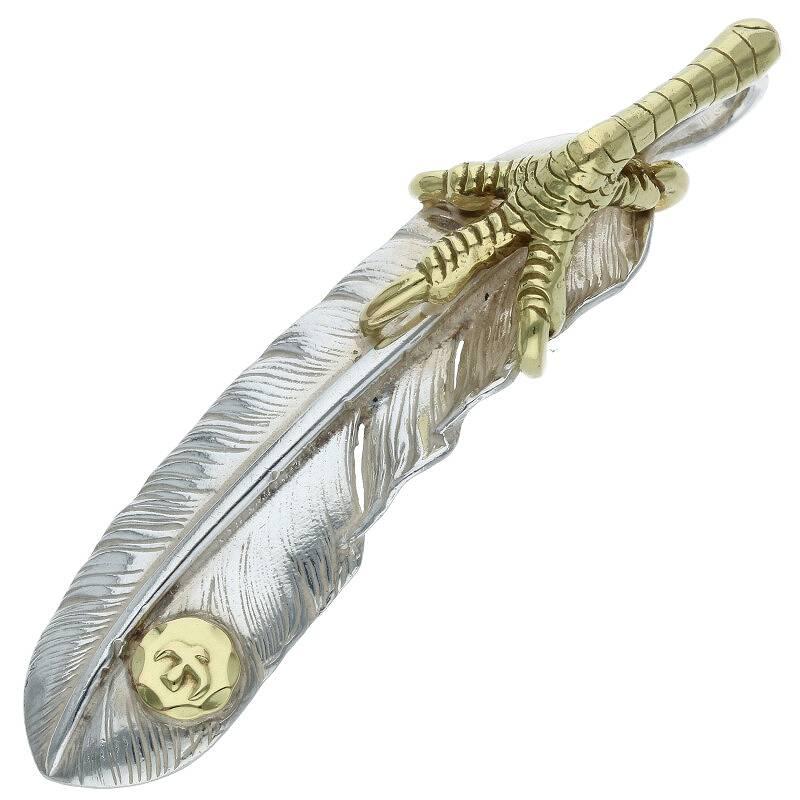 goro's（ゴローズ） ネックレストップ 金爪メタル付き特大フェザー