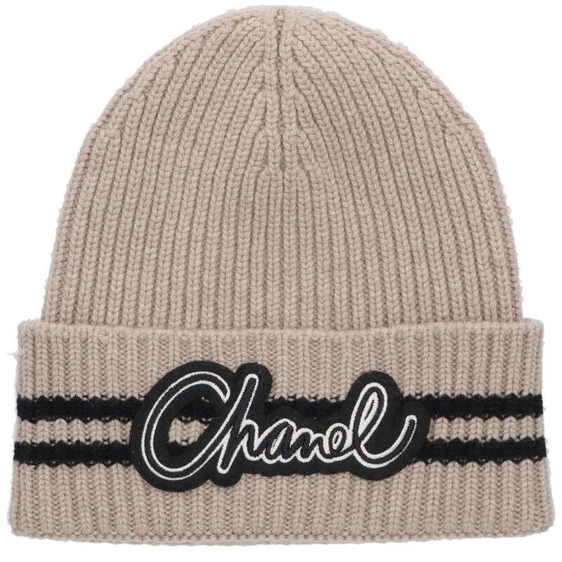 CHANEL（シャネル） 帽子 ロゴワッペンニットキャップビーニー 新古品