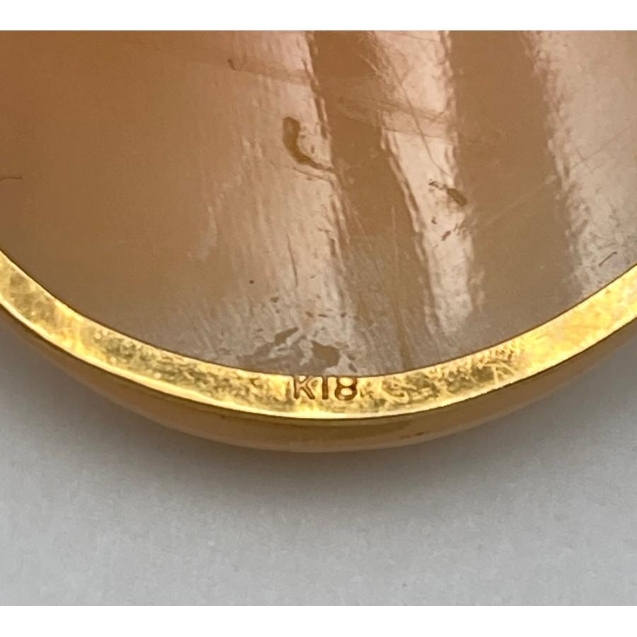 K18 シェルカメオ ブローチ 女性の横顔 中古 D4 : 京都リサイクル王国