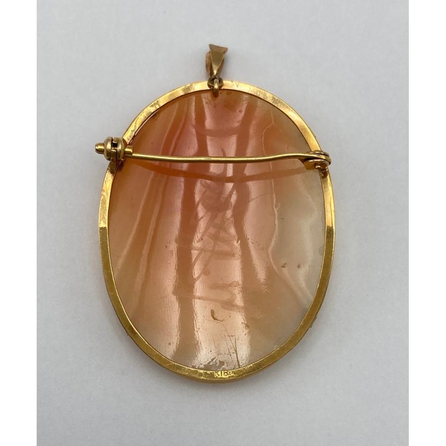 K18 シェルカメオ ブローチ 女性の横顔 中古 D4 : 京都リサイクル王国