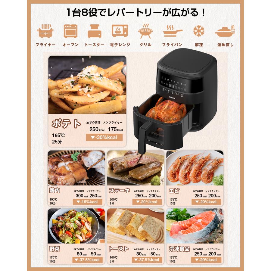 1/21のお昼まで値下げ！】SAMKYO エアフライヤー 2-6人用 1/21のお昼