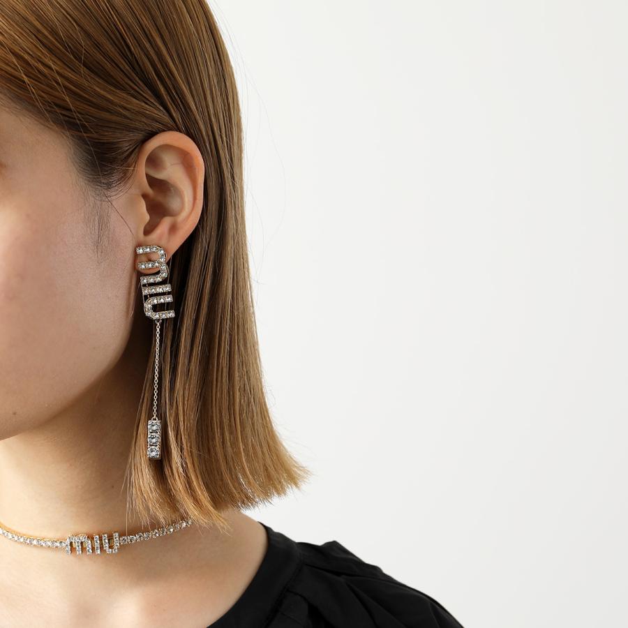 miu miu（ミュウミュウ） ピアス 5JO661 2DNC ピアス ロゴ クリスタル