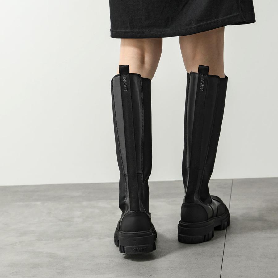 GANNI（ガニー） ロングブーツ High Chelsea Boot Black Stitch S1922