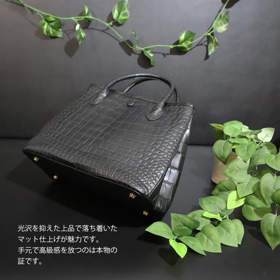 爆買WEEKセール マットクロコダイル ハンドバッグ レディース ワニ革