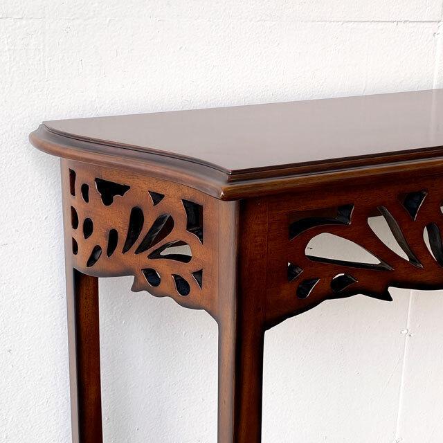 コンソールマホガニー 透かし彫 コンソールテーブル サイドテーブル