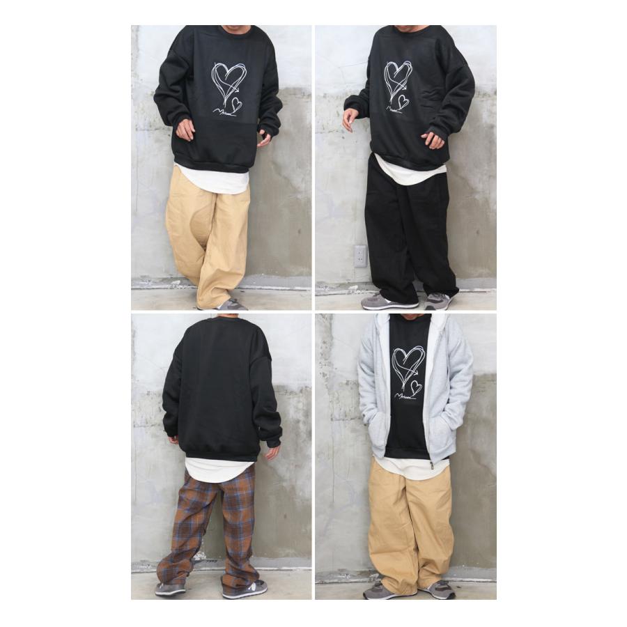 裏起毛プリントビッグトレーナー メンズ プリントトレーナー