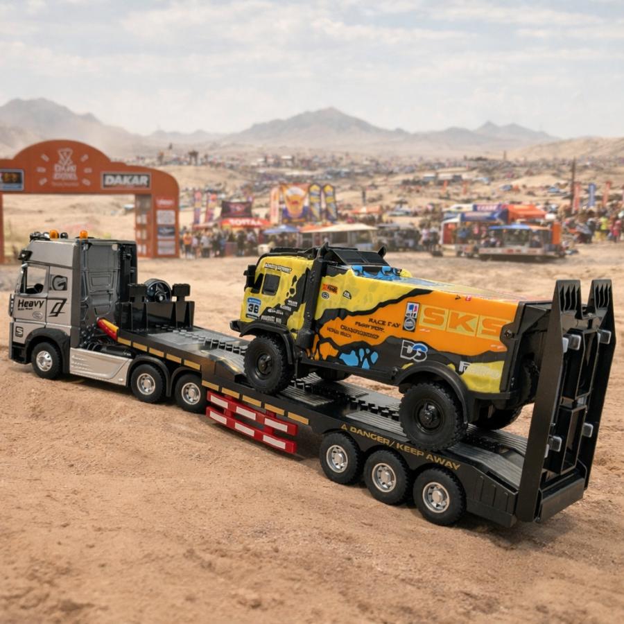 ラジコン 重機運搬トレーラー リアルサウンド＆LEDライト搭載 1/20