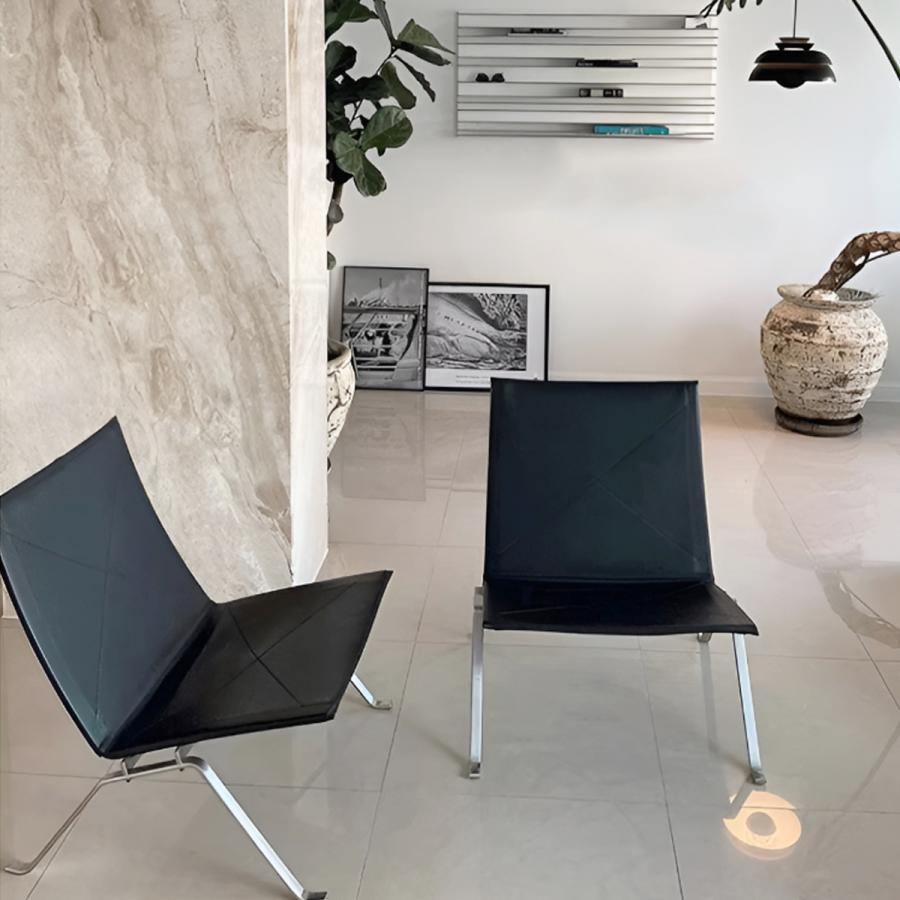 ラウンジチェア 北欧 一人掛け モダン 革張り ロッキングチェア レザー