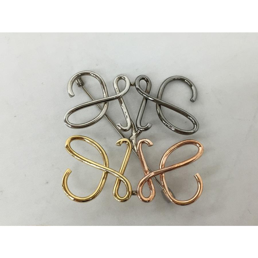 ロエベ LOEWE アナグラム ブローチ ピンクゴールド/ゴールド/マルチ