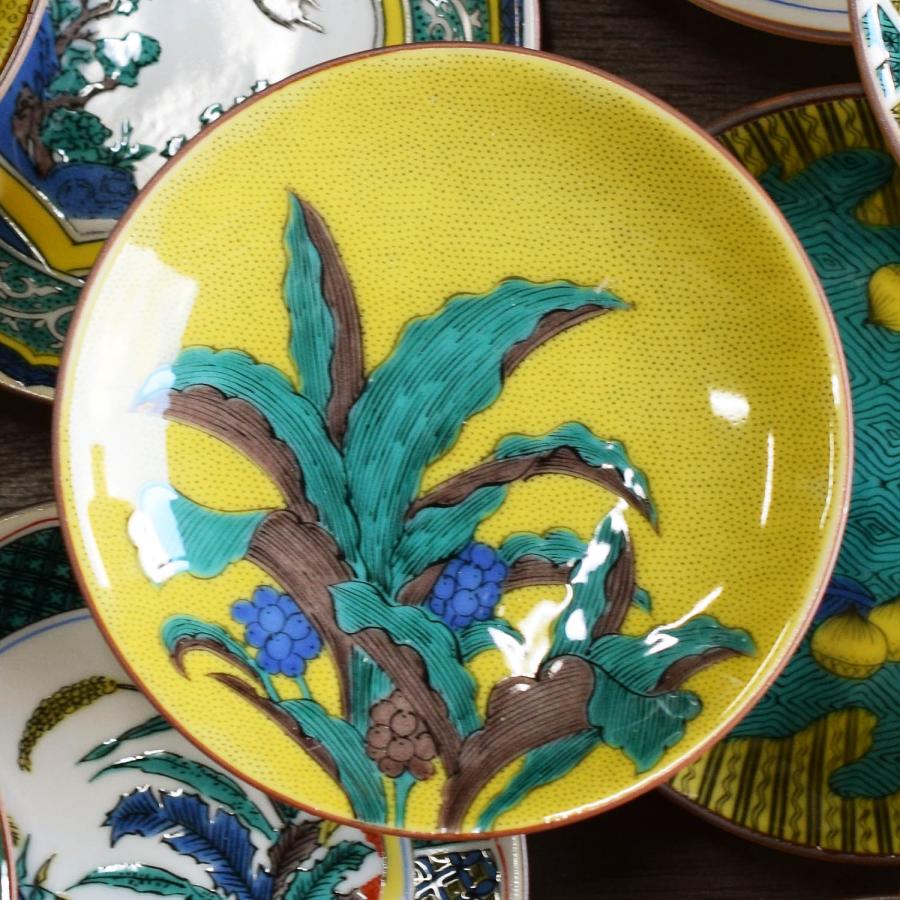 九谷焼 お皿 おしゃれ 名品 豆皿 吉田屋万年青図 陶器 小皿 取り皿 和