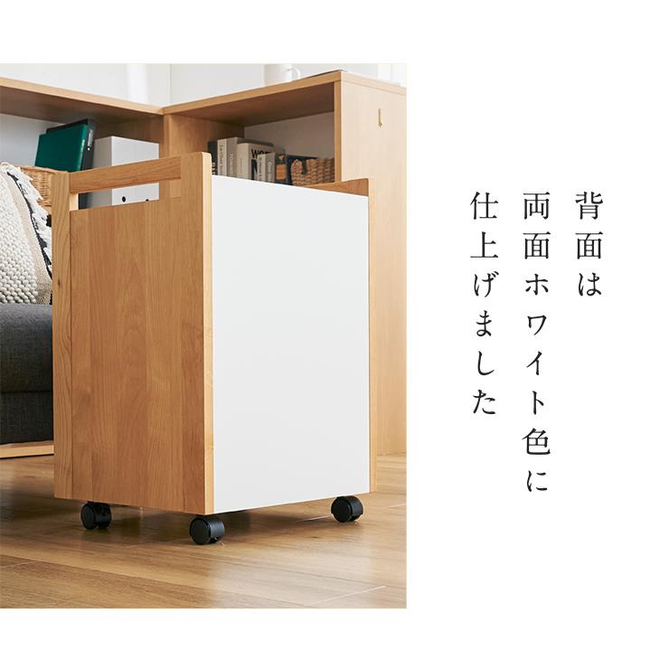 堀田木工所 国産 キャスター付き デスクワゴン サイドワゴン サイド