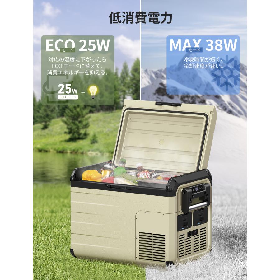 EENOUR 車載冷蔵庫 ポータブル冷蔵庫 バッテリー内蔵可能 45L -20℃〜10