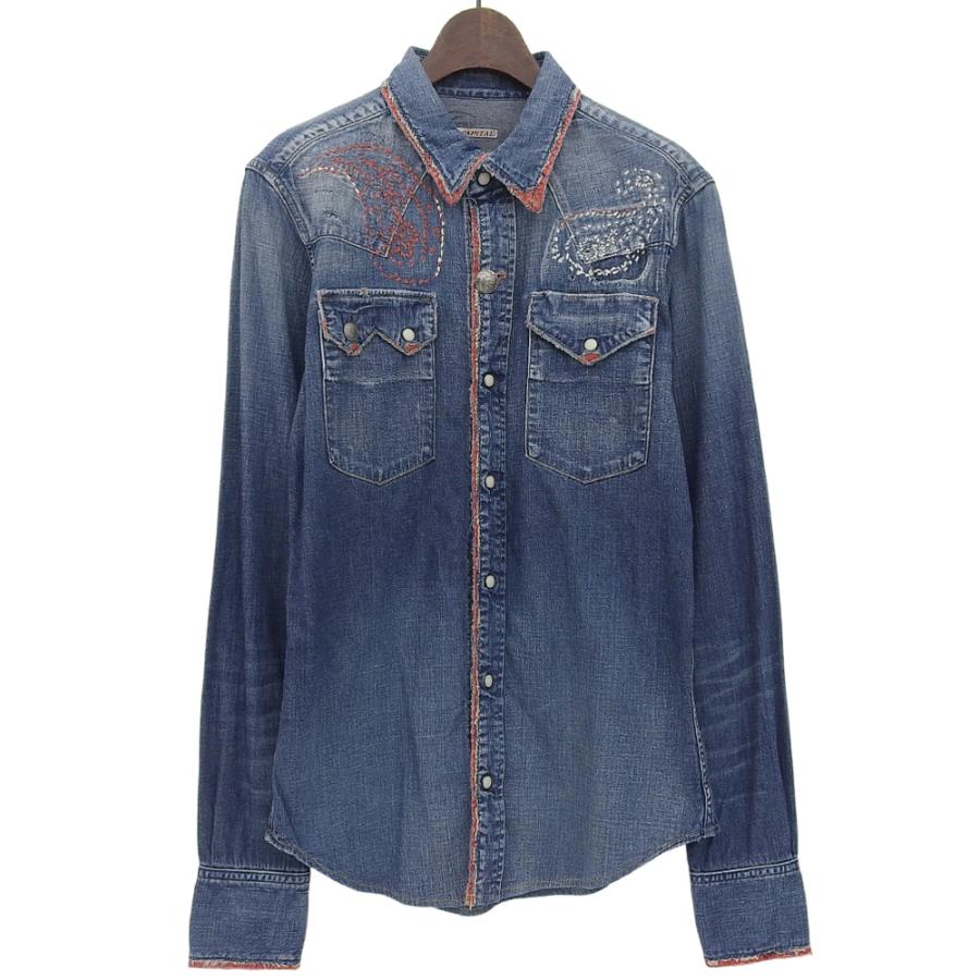 KAPITAL（キャピタル） BORO加工 赤刺繍 デニムシャツ トップス メンズ