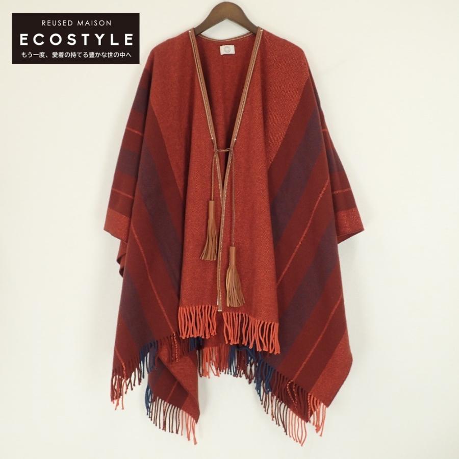 希少 美品 90年製 HERMES ウール カシミヤ ケープコート ポンチョ 秋冬