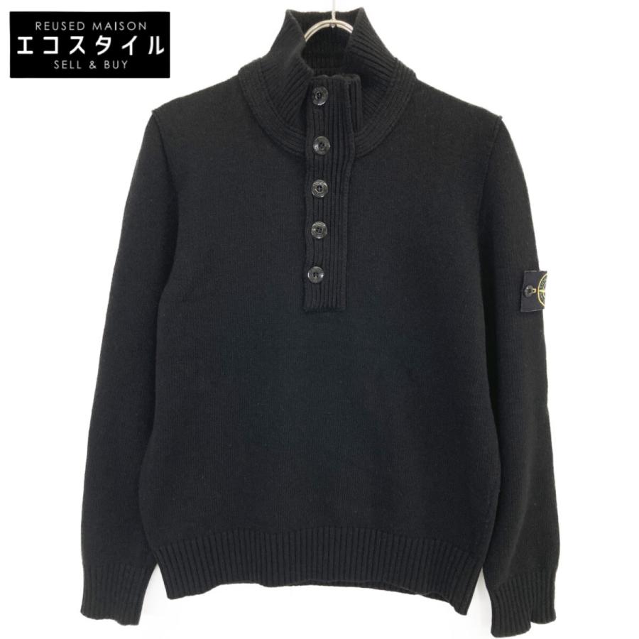 STONE ISLAND ストーンアイランド ブラック 6715508A3 ハーフジップ