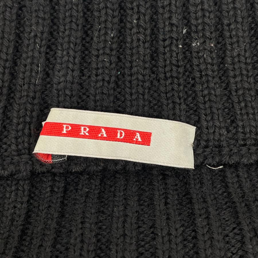 PRADA SPORT プラダスポーツ ブラック ウール ドライバーズニット 52