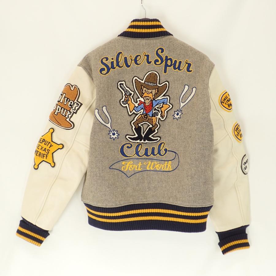 WHITESVILLE ホワイツビル グレー×ホワイト 袖革フルデコ スタジャン