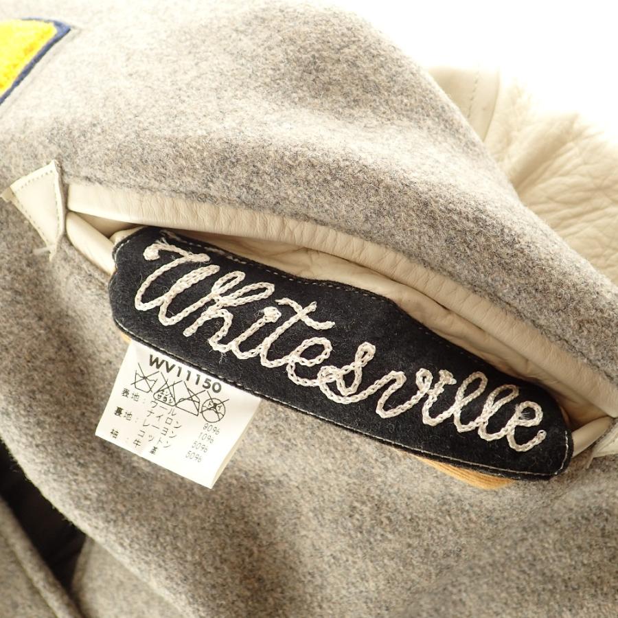 WHITESVILLE ホワイツビル グレー×ホワイト 袖革フルデコ スタジャン