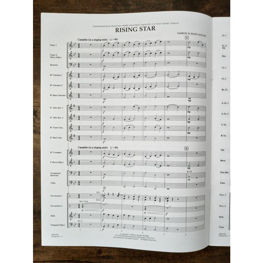 送料無料 吹奏楽楽譜 サミュエル・ヘイゾ：ライジング・スター 試聴可