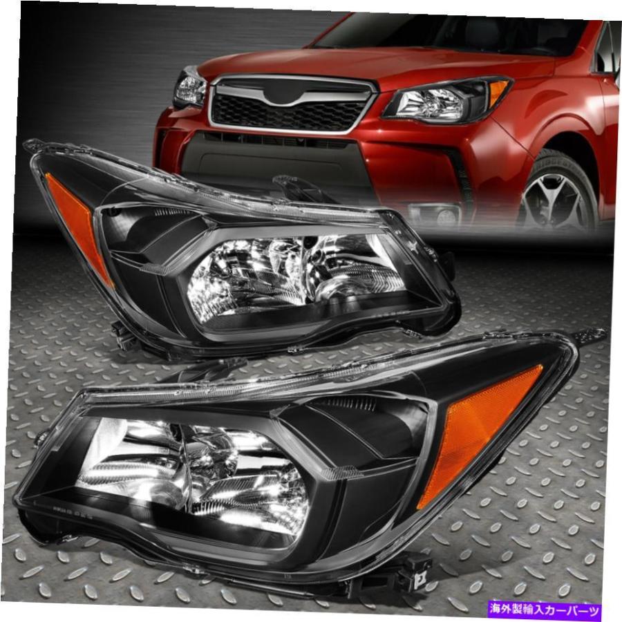 USヘッドライト 14-16スバルフォレスターハロゲンブラックハウジング