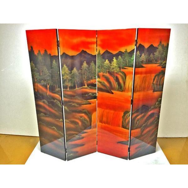 絵画 工芸品 漆 ◇ 屏風 花鳥螺鈿屏風 中国製 四曲一隻 漆芸