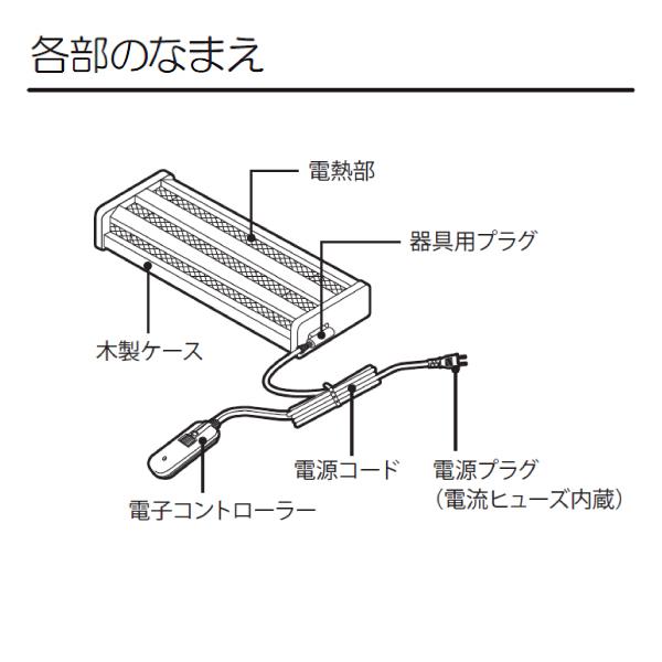 メトロ電気工業 MFH-321ET(DA) 木枠フットヒーター 広々タイプ 電気足