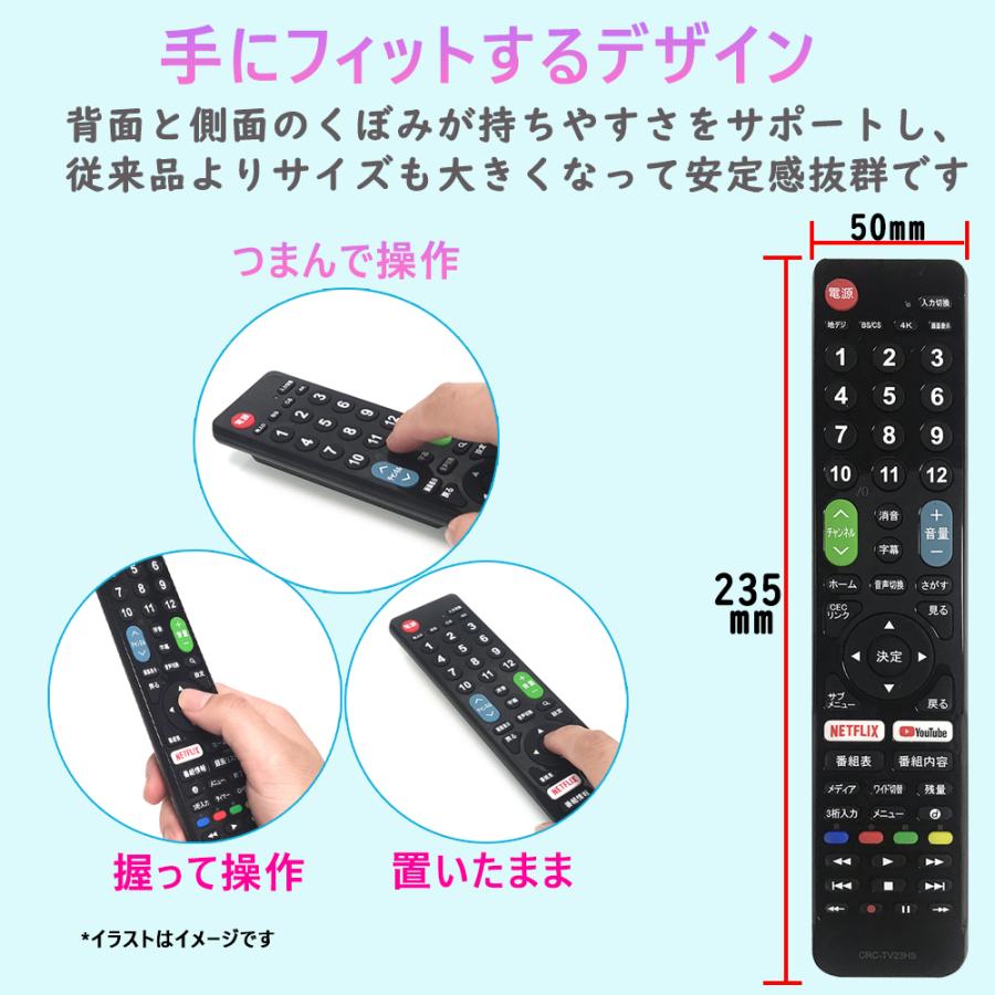 テレビリモコン Hisense ハイセンス用 【設定不要ですぐに使える