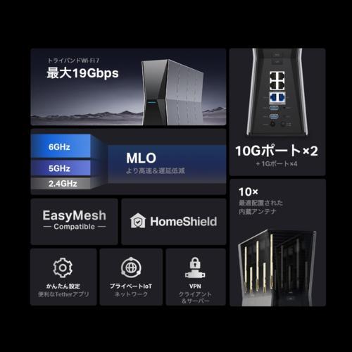 TP-Link(ティーピーリンク) Archer BE805 BE19000 Wi-Fi 7(be) 11520+