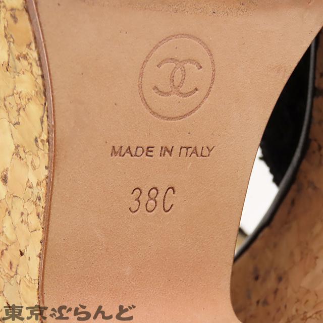 CHANEL（シャネル） コルク ウェッジソール サンダル ブラックx